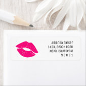 ピンクリップスティックキス差出人住所ラベル ラベル (インサイチュ)