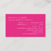 ピンクリップスティックメイクアップアーティスト化粧品美しいサロン 名刺 (裏面)