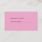 ピンクリップスティック&ハート化粧品名刺 予約カード (裏面)