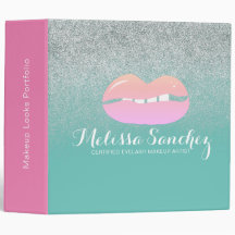 ピンクリップフェイクグリッターメイクアップアーティストサロンティール(緑がかった色)