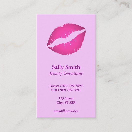 ピンクリッププロファイルカード 名刺 (正面)