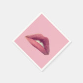 ピンクリップマウスパーティーナプキン スタンダードカクテルナプキン (角)