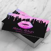 ピンクリップメイクアップアーティストパステルモダンドリップスサロン 名刺