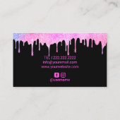 ピンクリップメイクアップアーティストパステルモダンドリップスサロン 名刺 (裏面)