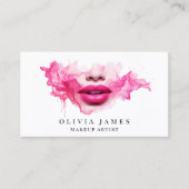 ピンクリップメイクアップアーティスト化粧品美しいサロン 名刺 (正面)