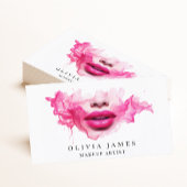 ピンクリップメイクアップアーティスト化粧品美しいサロン 名刺