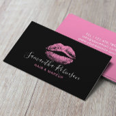 ピンクリップメイクアップアーティスト美容師美しいサロン 名刺