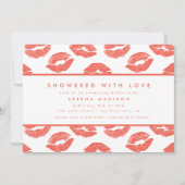 ピンクリップラブバレンタインブライダルシャワー 招待状 (正面)