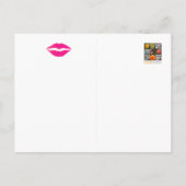 ピンクリップレッドグリッターバレンタインデーすべての私はあなたを愛 シーズンポストカード (裏面)