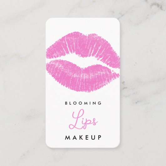 ピンクリップ口紅ステインメイクアップソーシャルメディア 名刺 (正面)