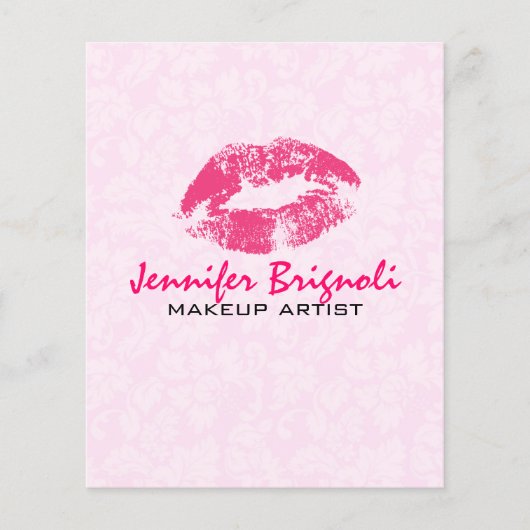 ピンクリップ&ダマスメイクアップアーティストデザイン チラシ (正面)