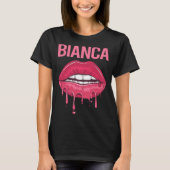 ピンクリップ – Bianca名 Tシャツ (正面)