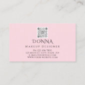 ピンクリップQRコードロゴ化粧リップスティック光沢 名刺 (裏面)