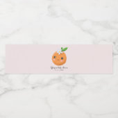 ピンクリトルかわいこちゃんテーマオレンジ赤ちゃんシャワー ペットボトルラベル (シングルラベル)