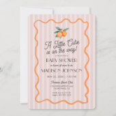 ピンクリトルかわいこちゃんパステルシトラステーマベビーシャワー 招待状 (正面)