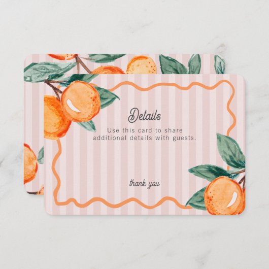 ピンクリトルかわいこちゃんパステルシトラス詳細インサート エンクロージャーカード (正面/裏面)