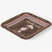 ピンクリトルオウム女性のカーボーイウェスタンベビーシャワー ペーパープレート (傾斜あり)