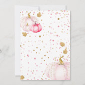 ピンクリトルカボキンガール1st誕生日金ゴールドグリッター 招待状 (裏面)
