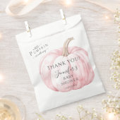 ピンクリトルカボチャシンプル秋のベビーガールシャワー フェイバーバッグ (クリップ留めされた状態)