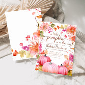 ピンクリトルカボチャフローラ秋ベビーシャワー 招待状