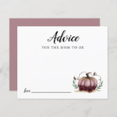ピンクリトルカボチャベビーシャワーアドバイスカード (正面/裏面)