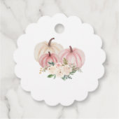 ピンクリトルカボチャ女の子ベビーシャワーメッセージカード フェイバータグ (裏面)