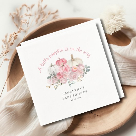 ピンクリトルカボチャ女の子ベビーシャワー スタンダードカクテルナプキン