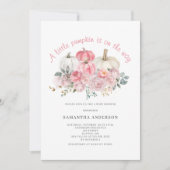 ピンクリトルカボチャ女の子ベビーシャワー 招待状 (正面)