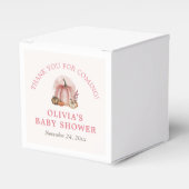 ピンクリトルカボチャ秋かわいい女の子ベビーシャワー フェイバーボックス (正面サイド)