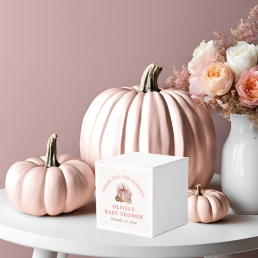 ピンクリトルカボチャ秋かわいい女の子ベビーシャワー フェイバーボックス