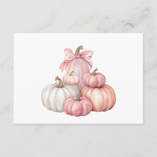 ピンクリトルカボチャ秋フローラブックベビー エンクロージャーカード (裏面)