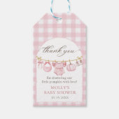 ピンクリトルカボチャ秋ベビーシャワーギフトラベル ギフトタグ (正面)