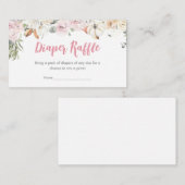 ピンクリトルカボチャ赤ちゃんシャワーおむつラッフル エンクロージャーカード (正面/裏面)