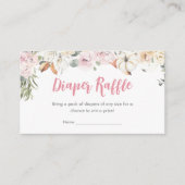 ピンクリトルカボチャ赤ちゃんシャワーおむつラッフル エンクロージャーカード (正面)