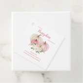 ピンクリトルカボチャ赤ちゃんシャワーメッセージカード フェイバータグ (インサイチュ)