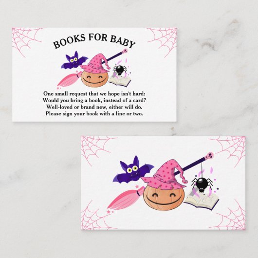 ピンクリトルカボチャ赤ちゃんシャワー本ベビー 名刺 (正面/裏面)