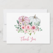 ピンクリトルカボチャ赤ちゃんシャワー サンキューカード (正面)