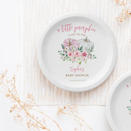 ピンクリトルカボチャ赤ちゃんシャワー ペーパープレート