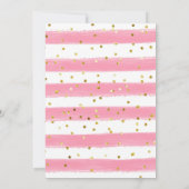 ピンクリトルバニー金ゴールドベビーシャワー招待状 招待状 (裏面)