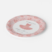 ピンクリトルバレリナツチュベビーガールベイビーシャワー ペーパープレート (アングル)