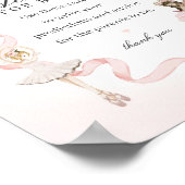 ピンクリトルバレリーナアドバイスベビーベビーシャワー ポスター (角)