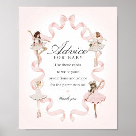 ピンクリトルバレリーナアドバイスベビーベビーシャワー ポスター