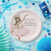 ピンクリトルバレリーナプレートバレエパーティーデコール ペーパープレート (パーティー)