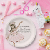 ピンクリトルバレリーナプレートバレエパーティーデコール ペーパープレート (パーティー)