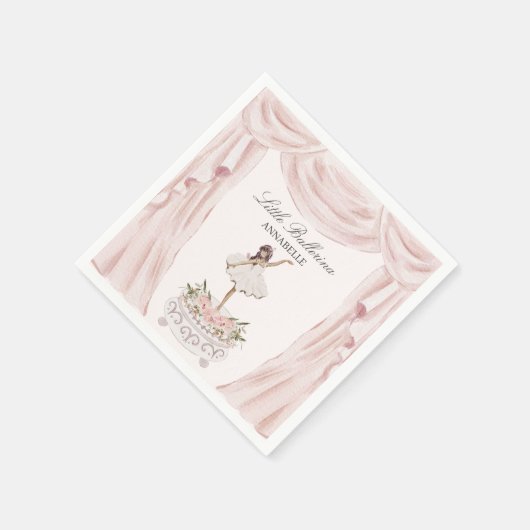 ピンクリトルバレリーナベビーシャワーまたは誕生日 スタンダードカクテルナプキン (角)