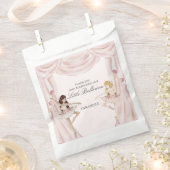 ピンクリトルバレリーナベビーシャワーまたは誕生日 フェイバーバッグ (クリップ留めされた状態)