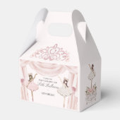 ピンクリトルバレリーナベビーシャワーまたは誕生日 フェイバーボックス (正面サイド)