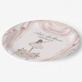 ピンクリトルバレリーナベビーシャワーまたは誕生日 ペーパープレート (アングル)