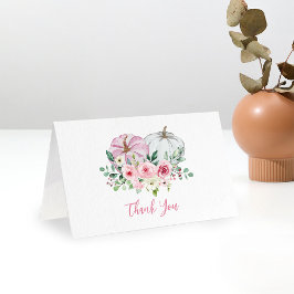 ピンクリトルパンプキンベイビーシャワー サンキューカード