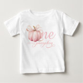 ピンクリトルパンプキン 1歳誕生日シャツ ベビーTシャツ (正面)